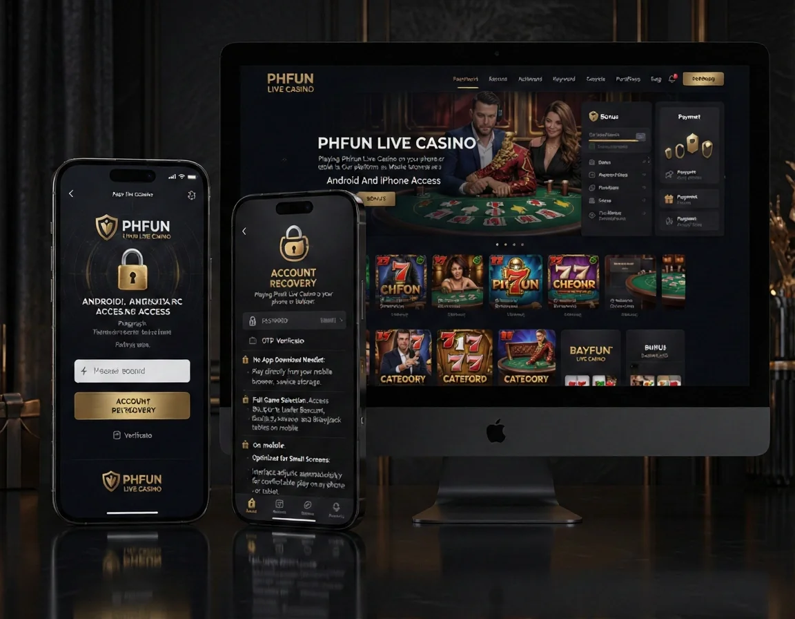 PHFUN Page: Phfun Live Casino. Keyword: Phfun Live Casino. H2: Android And iPhone Access. Paragraph: Playing Phfun Live Casino on your phone or tablet is easy. Our platform is optimized for Mobile Browser use, letting you access all Live Dealer games without needing to download any app. Whether you're. List items: No App Download Needed: Play directly from your mobile browser, saving device storage., Full Game Selection: Access all Live Dealer Baccarat, Roulette, and Blackjack tables on mobile., Optimized for Small Screens: The interface adjusts automatically for comfortable play on any phone or tablet.. Visual direction: secure account login with digital lock, password protection, OTP verificatio